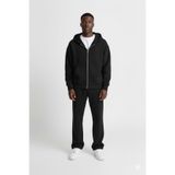 Jack & Noah Erkek Siyah 3 İplik Şardonlu Baggy Eşofman Takımı Geniş Paça Oversize Kapüşonlu Sweatshirt
