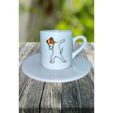 Jack Russell Terrier Köpek Baskılı Türk Kahvesi Fincanı Tabaklı Kişiye Özel Model 1