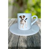 Jack Russell Terrier Köpek Baskılı Türk Kahvesi Fincanı Tabaklı Kişiye Özel Model 4
