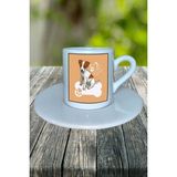 Jack Russell Terrier Köpek Baskılı Türk Kahvesi Fincanı Tabaklı Kişiye Özel Model 5