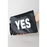 Jack Tonio Kadın Vegan Deri Clutch Fermuarlı Siyah Baskılı Omuz Çantası - 000-Siyah