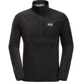 Jack Wolfskin 1115061-6000 Pack Go Overhead Kapüşonlu Normal Kalıp Siyah Erkek Yağmurluk