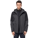 Jack Wolfskin 1115291-6000 Siyah Kapüşonlu Termal Zip Erkek Ceket