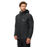 Jack Wolfskin 1710512ROUTEBURN PRO HYBRID M Siyah Kapüşon Yaka Regular Fit Erkek Mont