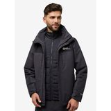 Jack Wolfskin A61858_6000-JASPER 3IN1 JKT M Siyah Kapüşon Yaka Erkek Waterproof Mont