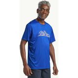 Jack Wolfskin A63269PEAK GRAPHIC T M Koyu Mavi Bisiklet Yaka Regular Fit Düz Erkek T-Shirt
