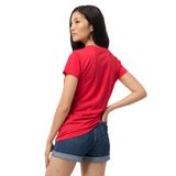 Jack Wolfskin Bisiklet Yaka Kısa Kollu Baskılı Kırmızı Kadın T-Shirt