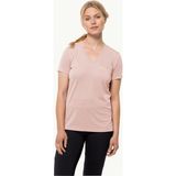 Jack Wolfskin Crosstrail Women Kadın Kahverengi Tişört - XL - Pembe