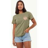 Jack Wolfskin Discover Heart T Kadın Tişört 1809701 - Haki