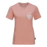 Jack Wolfskin Discover Heart T W kadın tişörtü, Pembe Dawn, XS