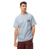 Jack Wolfskin Discover T M erkek tişörtü, Yumuşak Mavi, S