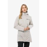 Jack Wolfskin Heidelstein Kadın Outdoor Montu, Su Geçirmez, Rüzgar Geçirmez, Kapüşonlu, Beyaz, S Beden