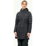 Jack Wolfskin JACK 1207751-6000 WOLFSKİN TUNDRA DOWN COAT Kadın Siyah Dokuma Mont Regular Fit Outdoor Kullanım İçin