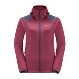JACK WOLFSKIN KOLBENBERG HOODED FZ W Kadın POLAR CEKET, sangria red, XS