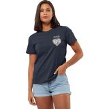 Jack Wolfskin Lacivert Kadın Bisiklet Yaka T-Shirt 1809701_1010_DISCOVER Heart T W - XS