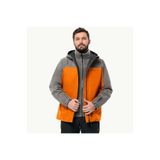 Jack Wolfskin Taubenberg 3İn1 Jkt M Erkek Mont, Su Geçirmez, Rüzgar Geçirmez, Kapüşonlu, Turuncu-Gri, 2XL