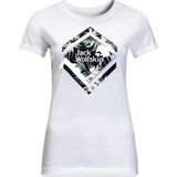 Jack Wolfskin Tropical Square T W Kadın T-Shirt S - Beyaz