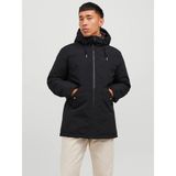 Jack&jones 12236010 Kapusonlu 2 Kapak Ceplı Parke Mont - Siyah