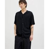 Jack&jones 12268443 Jjejeff Solıd Resort Erkek Vıskon Gomlek - Siyah - 3XL