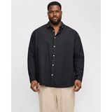 Jack&jones 12269089 Battal Buyuk Beden Jjebreeze Lınen Blend Erkek Uzun Kol Gomlek - Siyah - 2XL