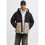 Jack&jones 12278792 Jjeowen Puffer Cıkma Kapusonlu Icı Dolgulu Kalın Mont - 2XL - Siyah - Kahve