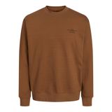 Jack&Jones Blachad Branding Erkek Kahverengi Yuvarlak Yaka Sweatshirt, XXL