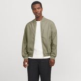 Jack&Jones Blaleister Linen Blend Bomber Erkek Haki Klasik Yaka Ceket