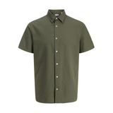 Jack&Jones Breeze Linen Blend Klasik Yaka Gömlek, XXL, 06-12288590-2, Haki, Erkek