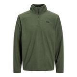 Jack&Jones Corp Logo Polar Fleece Erkek Yeşil Dik Yaka Sweatshirt, S