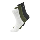 JACK&JONES Erkek JACCORE 3'lü Paket SN Çorap, Marshmallow/Paket: Cypress-Asfalt, Tek Beden (3'lü Paket), Marshmallow/Paket: Selvi - Asfalt, Tek Beden