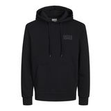 JACK&JONES Erkek JJECORP Logo Sweat Hood NOOS Kapüşonlu Svetşört, Siyah/Detay: Small Print/Black, M, Siyah/Detay: Küçük Baskı/Siyah, M