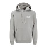 JACK&JONES Erkek JJECORP Logo Sweat Hood NOOS Kapüşonlu Svetşört, Ultimate Grey/Detay: Small Print, S, Ultimate Grey/Detay: Small Print, S