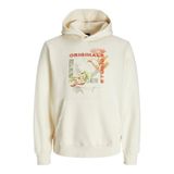 Jack&Jones Lucca Graphic Kapüşonlu Sweatshirt, M, 06-12276599-2, Ekru, erkek