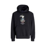 Jack&Jones Lucca Graphic Kapüşonlu Sweatshirt, XXL, 06-12276599-2, Siyah, erkek
