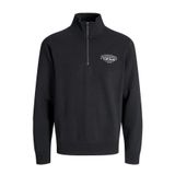 Jack&Jones Makoto Half Zip Erkek Siyah Dik Yaka Sweatshirt, M