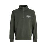 Jack&Jones Makoto Half Zip Erkek Yeşil Dik Yaka Sweatshirt, L