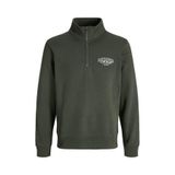 Jack&Jones Makoto Half Zip Erkek Yeşil Dik Yaka Sweatshirt, S