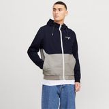Jack&jones Rush Hood Bomber Erkek Kapüşonlu Ceket - Lacivert - Gri - 2XL