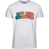 Jack&jones Sıfır Yaka Baskılı Beyaz Erkek T-Shirt 12238135 - XL