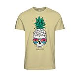 Jack&Jones Sıfır Yaka Baskılı Sarı Erkek%100 Pamuk T-Shirt 12238132 2XL