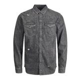 Jack&Jones Siyah-Gri Erkek Kot Gömlek 12213202