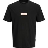 Jack&jones Split Fakestitch Branding Erkek Siyah Yuvarlak Yaka Tişört
