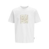 Jack&Jones Tarmac Camo Front Crew Neck Erkek Beyaz Yuvarlak Yaka Tişört, L
