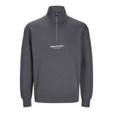 Jack&Jones Vesterbro Quarter Zip Erkek Gri Bisiklet Yaka Sweatshirt, XL