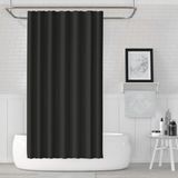 Jackline Polyester Kumaş Duş Perdesi Banyo Perdesi Plastik C-Halka Askı Aparatı Siyah - 180 x 200 cm