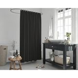 Jackline Siyah Renk Banyo Perdesi Yerli Üretim Duş Perdesi 12 Plastik C-Halka Hediyeli Banyo Duş Perdesi - 180 x 200 cm - Renkli