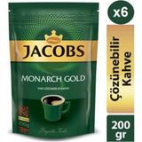 Jacobs Monarch Gold 200 gr 6'lı Paket Kafeinli Öğütülmüş Kahve Ekonomik Seçenek - 1,2 kg