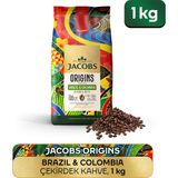 Jacobs Origins Brazil & Colombia 1 kg Çekirdek Kahve Özel Kavrulmuş Yoğun Aroma ile