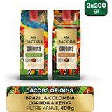 Jacobs Origins Brazil & Colombia + Uganda & Kenya Filtre Kahve 200GR 2'li Paket - 200 gr