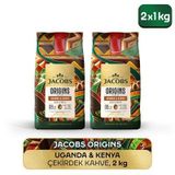 Jacobs Origins Uganda & Kenya Çekirdek Kahve 1 kg x 2 Adet